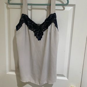 Black lace white top